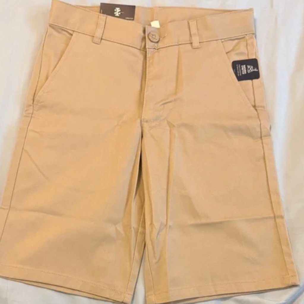Izod Kid's Flat Front Short British Khaki Size 10